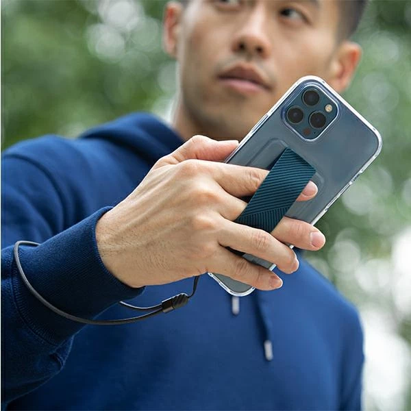 Mbështjellës UNIQ Heldro për iPhone 12 Pro Max, transparent, me rrip gishti dhe rrip dore