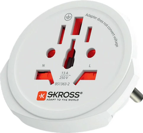 Adapter udhëtimi universal SKROSS PRO Light World, 13A 250V, i bardhë