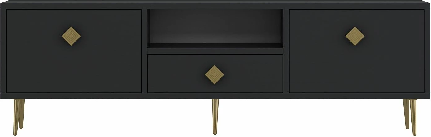 Komodë TV, ngjyrë antracit dhe ari, Skye Decor, 1308-DROP-1