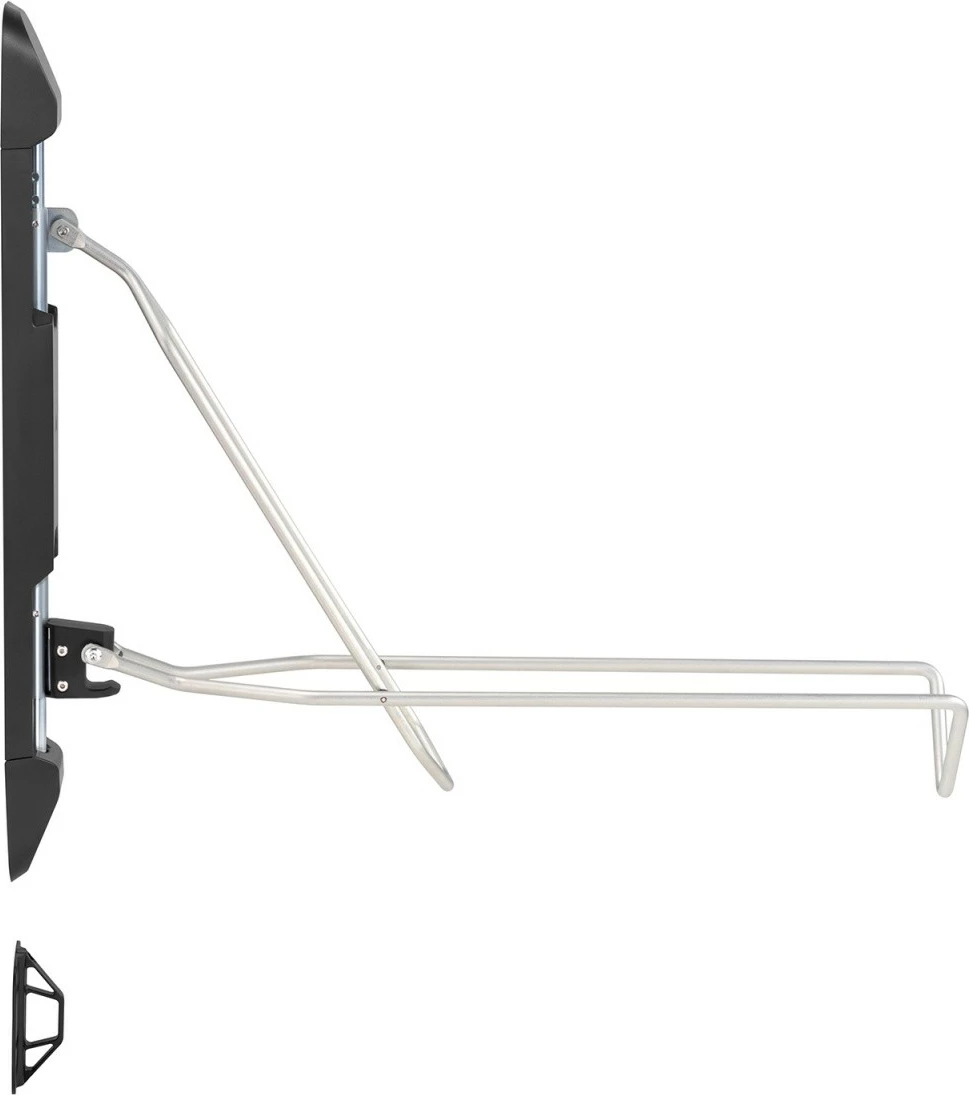 mbajtës muror biçiklete Maclean MC-471, deri 35 kg, rrotullim 60°, rregullim lartësie 5 nivele, i palosshëm, zi/argjend