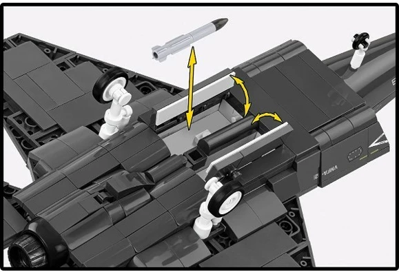 Set ndërtimi aeroplan F-35B Lightning II, Cobi Klocki, 614 pjesë, gri