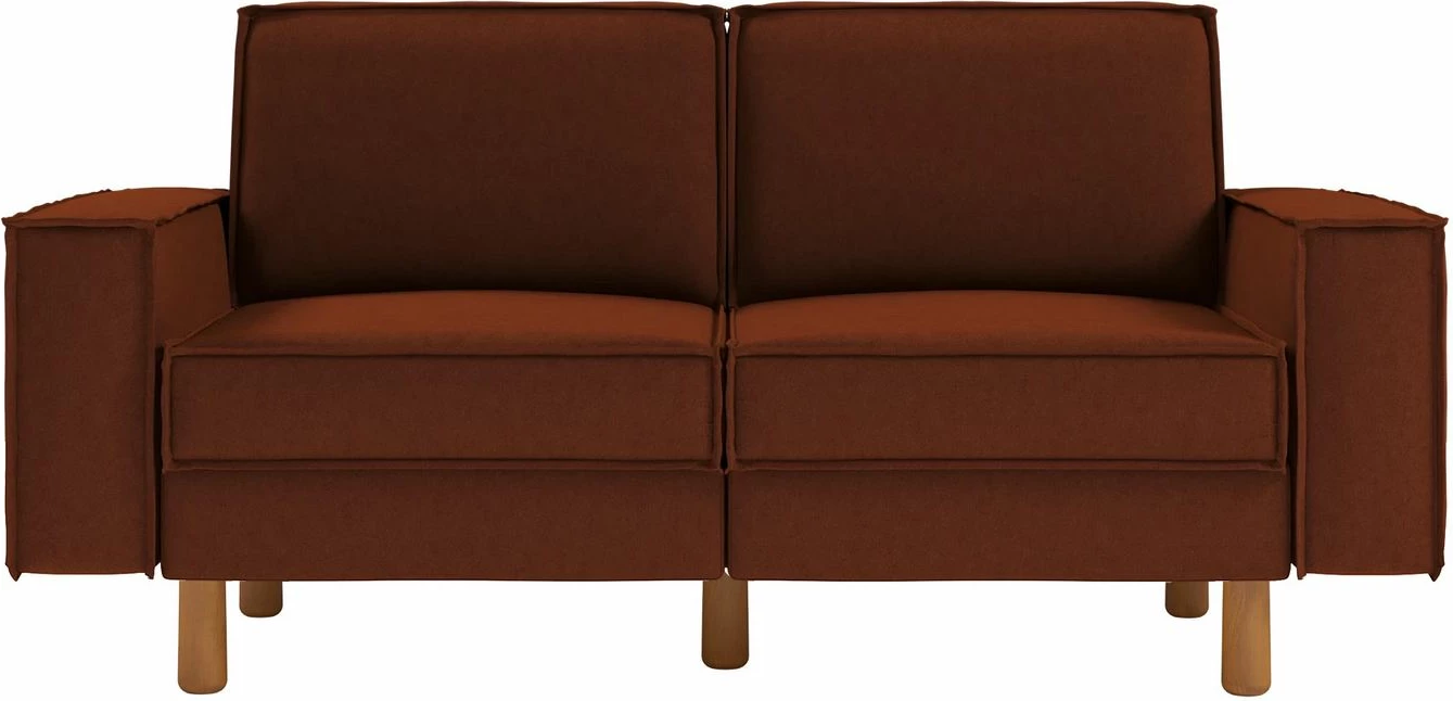 Divan dy-vendësh Atelier del Sofa, ngjyrë e kuqe tjegulle, këmbë druri arre, Sparrow 2