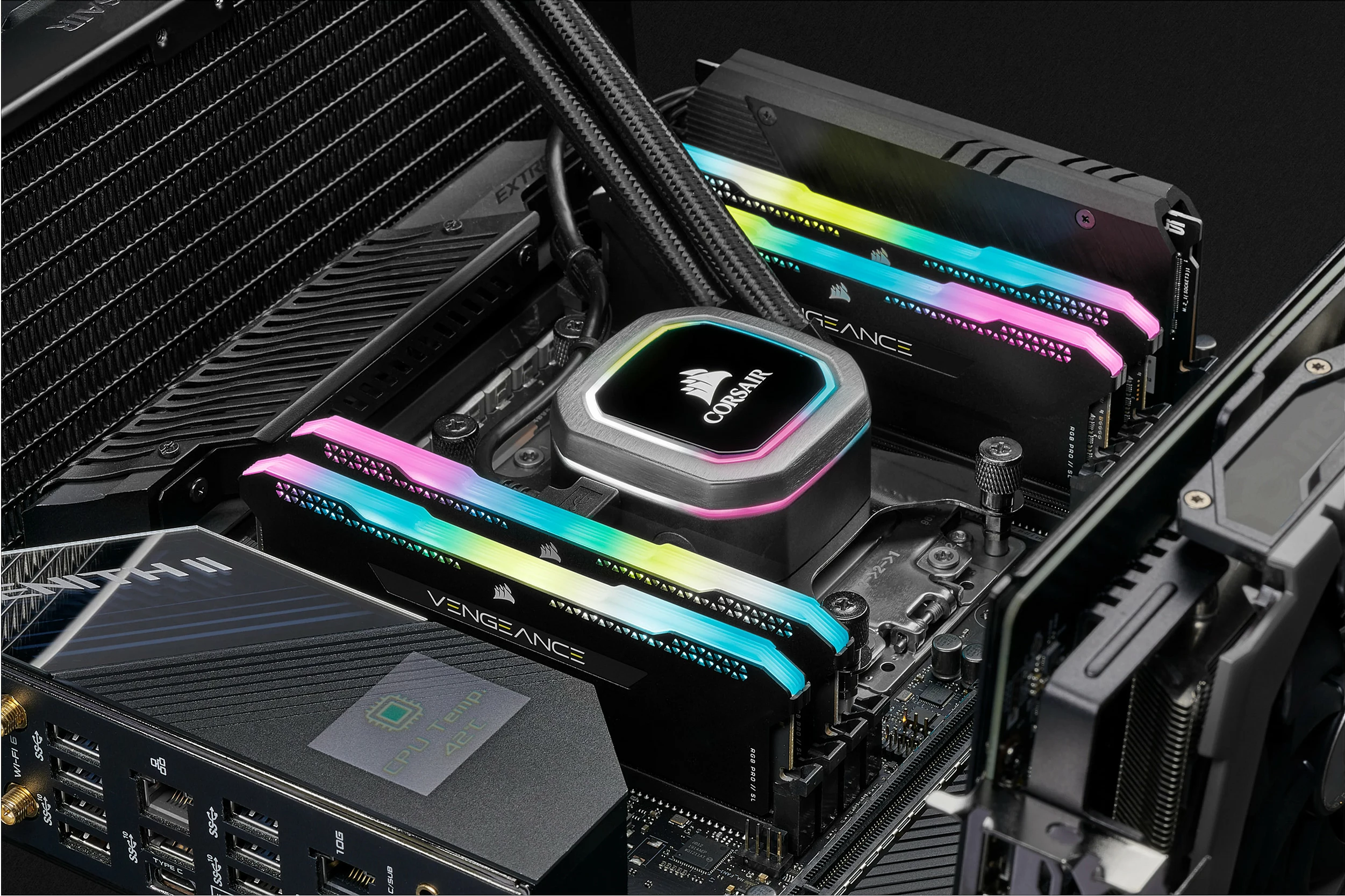 RAM Memorje Corsair Vengeance RGB 32GB (2x16GB) DDR4 3200MHz, e zezë