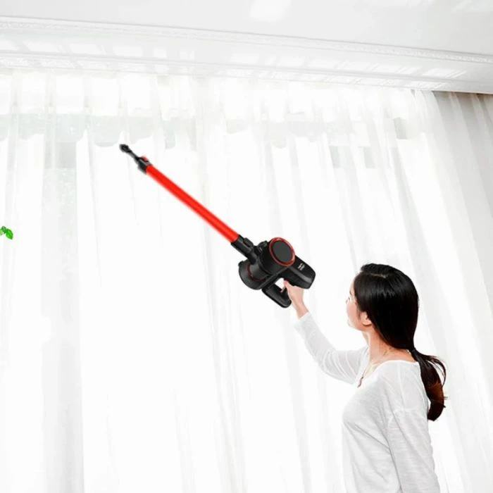 Fshesë me korrent vertikale UFESA Kalahari 2-në-1 (stick & handheld), filtër efikas, enë pluhuri e heqshme, kuqe/zezë