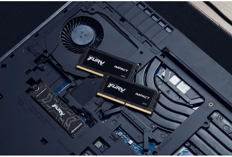 RAM Memorje SO-DIMM Kingston FURY Impact KF548S38IBK2-64, DDR5-4800, 64GB (2x32GB), Plug N Play, XMP 3.0, e zezë