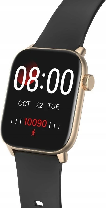 Smartwatch oromed ORO SMART FIT 6, ekran 1.69", matje rrahje zemre dhe oksigjen, IP68, i zi me kornizë të artë