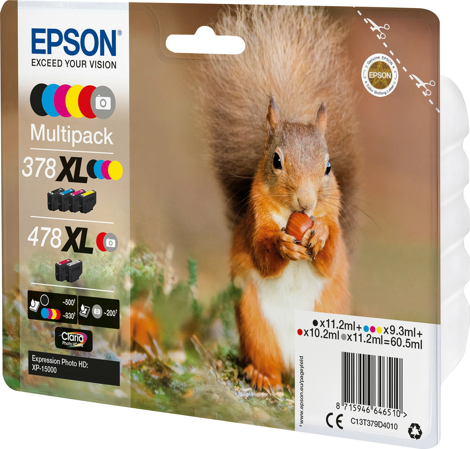 Multipack kartuça boje Epson 378XL/478XL Claria Photo HD, për Expression Photo XP-8500, 6 ngjyra