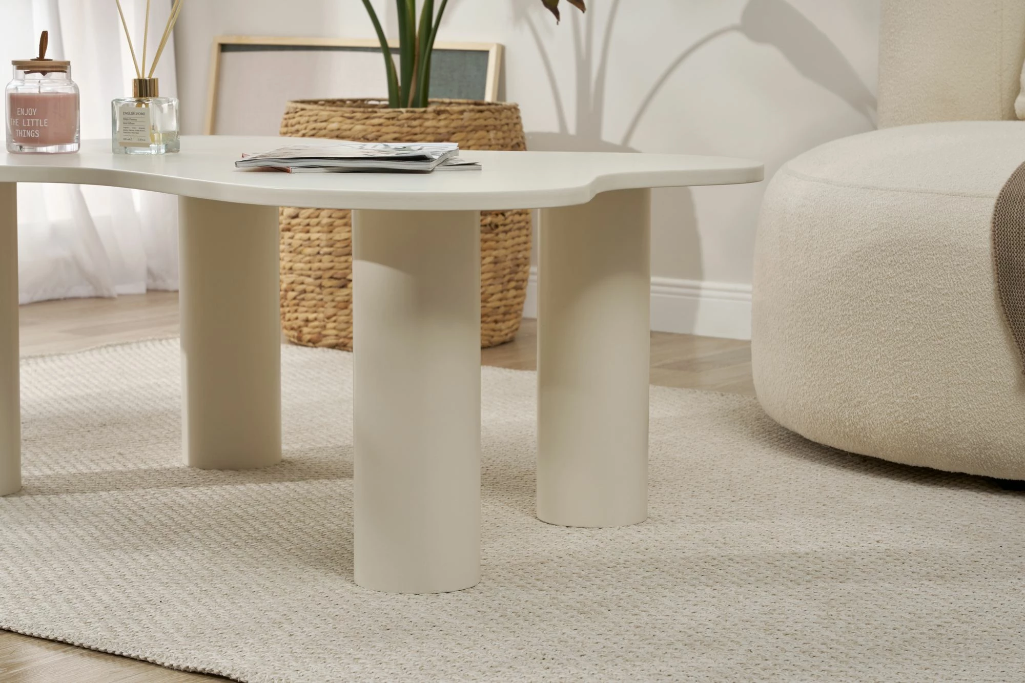 Set tavoline për kafe Skye Decor, Bloom, krem