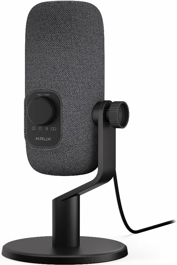 Mikrofon USB Krux Empy KRXC017, 24bit/96kHz, 4 mënyra regjistrimi, RGB, USB-C, i zi