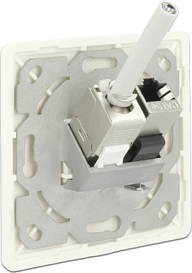 Prizë muri RJ-45 DeLOCK 86219, 2 porta Keystone, 80x80 mm, e bardhë