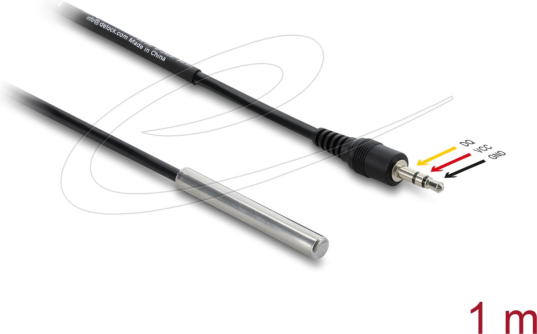 Sensor temperature DeLOCK 91387, DS18B20 1-Wire, kabllo 1 m, i zi