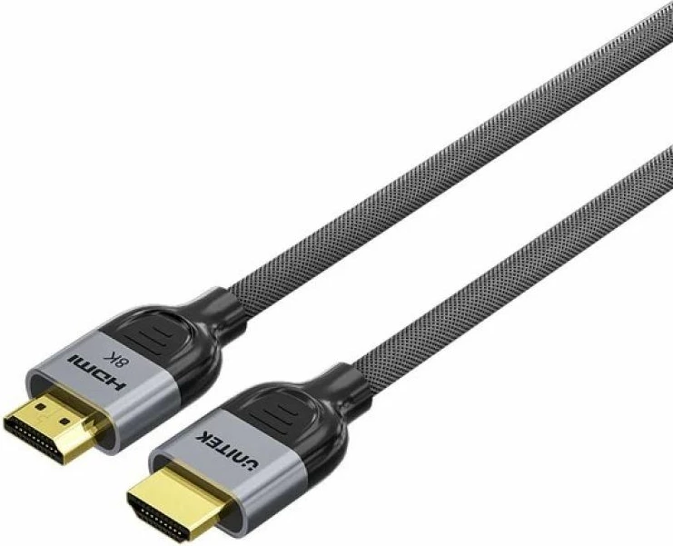Kabllo HDMI Unitek 2.1 8K Lux Braid 5m, zi/gri