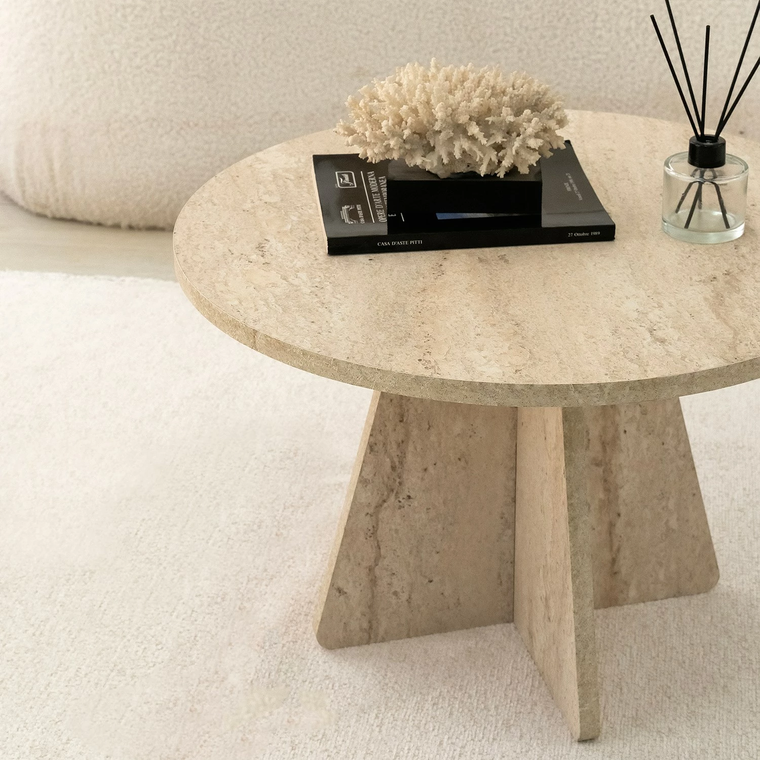 Tavolinë kafeje Skye Decor, ngjyrë travertine, 60x40cm