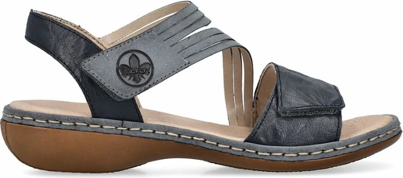 Sandale lëkure për femra Rieker 65964-12, të kaltërta