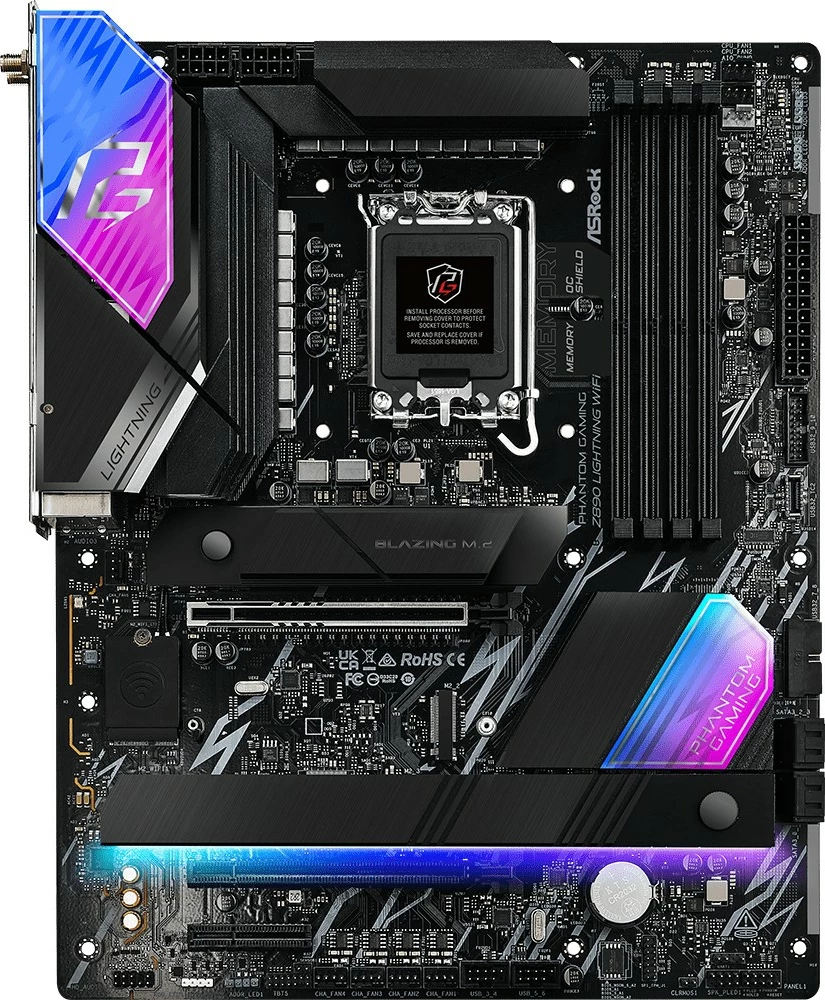 Pllakë amë ASRock Z890 Lightning WiFi, Intel, LGA 1851, DDR5-SDRAM, 256 GB