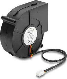 Ventilator ftohës radial DeLOCK 12V DC, 97×94×33mm, 3-Pin, i zi