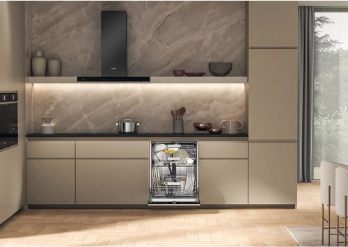 Enëlarëse plotësisht e integruar Whirlpool W8I HF58 TU, 14 vende, 60 cm, e zezë