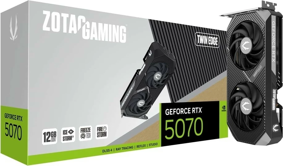 Kartelë grafike, ZOTAC GAMING, GeForce RTX 5070 Twin Edge, 12GB GDDR7 192-bit, PCIe 5.0, 3xDP/HDMI