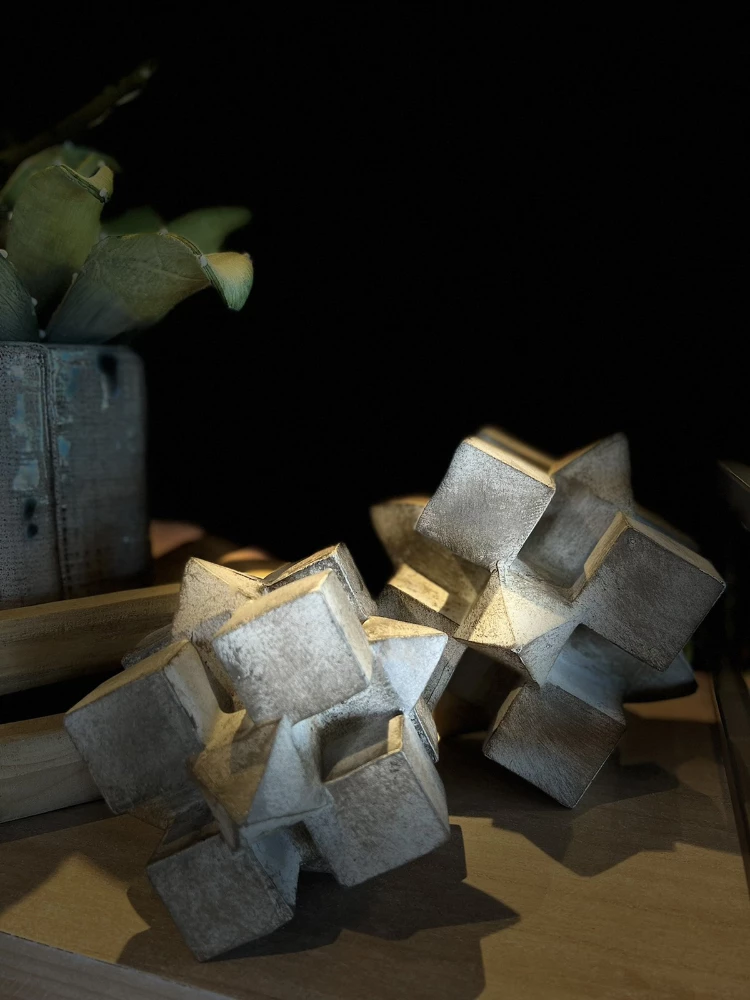 Dekor kub 3D, nyje, polirezine, natyrale, 15x15x15cm