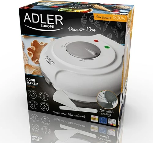 Aparat për vafla Adler AD 3038, 1500 W, Bardhë