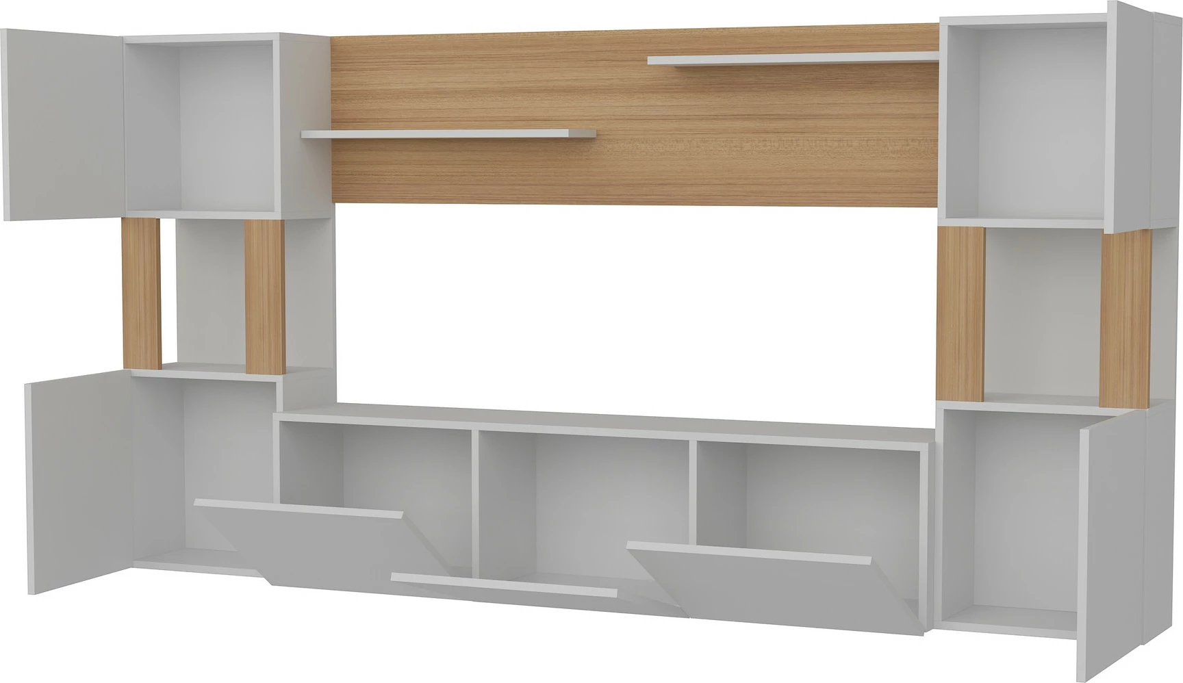 Komodë TV Hanah Home, Lore, e bardhë dhe teak