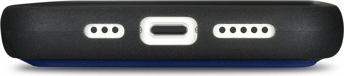 Mbështjellës iCarer Wallet Case 2in1 për iPhone 14 Pro, lëkurë natyrale, Anti-RFID, Blu