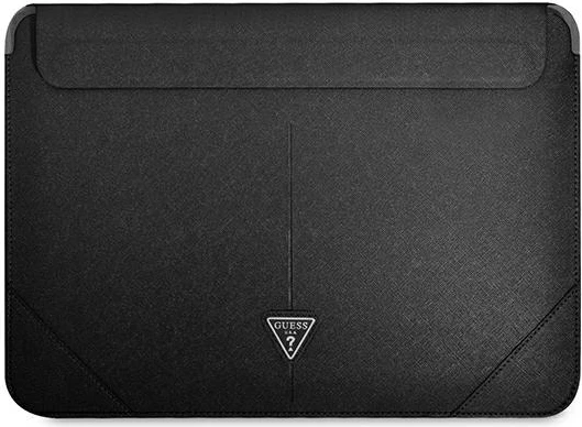 Mbështjellës laptopi Guess Saffiano Triangle Logo, 14", i zi