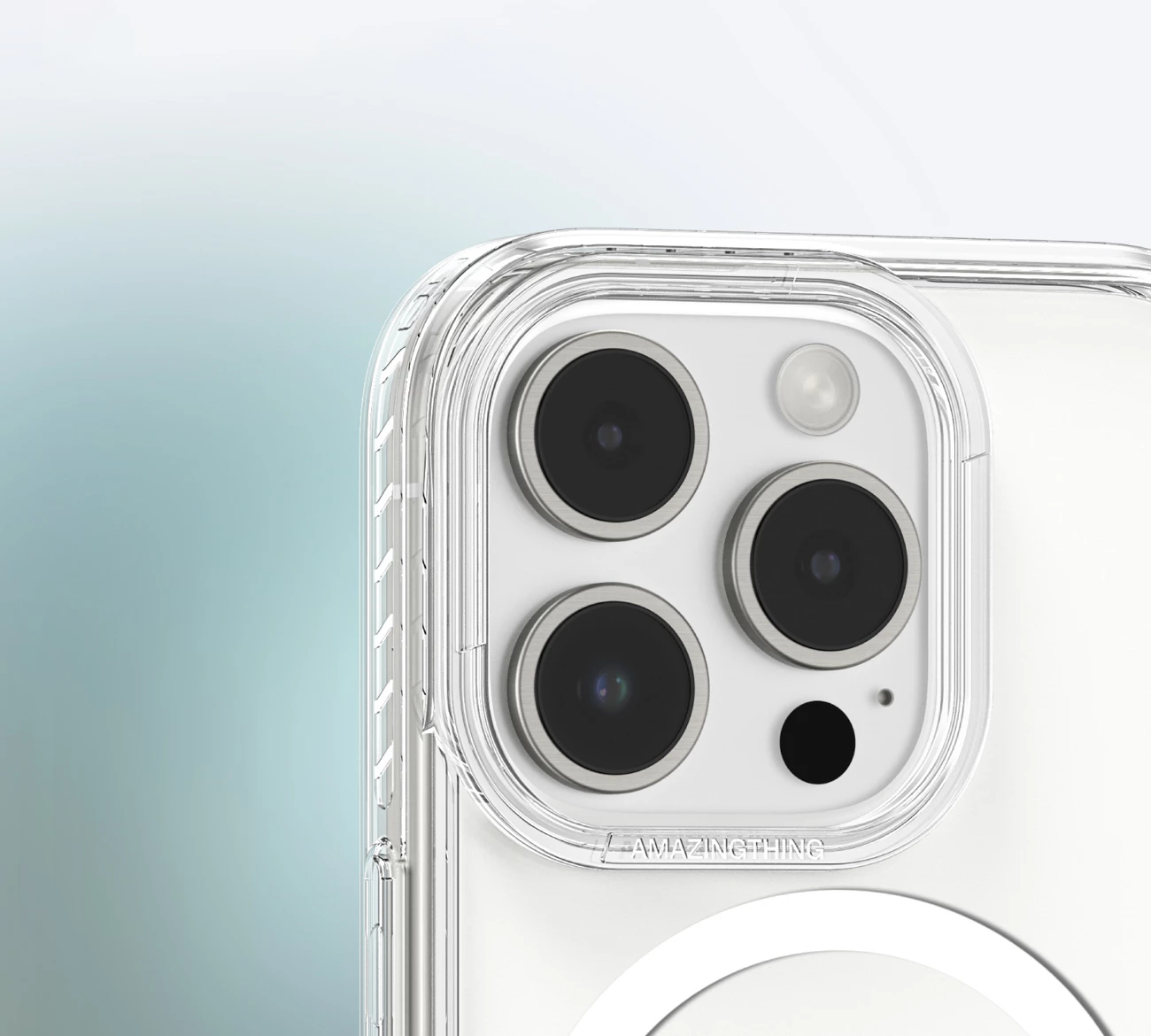 Mbështjellës AmazingThing Titan Pro Mag me unazë magnetike për iPhone 16 Pro, Transparent