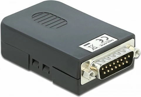 Adapter DeLOCK D-Sub 15-pin (DB15) në Terminal Block 16-pin, me kasë, i zi