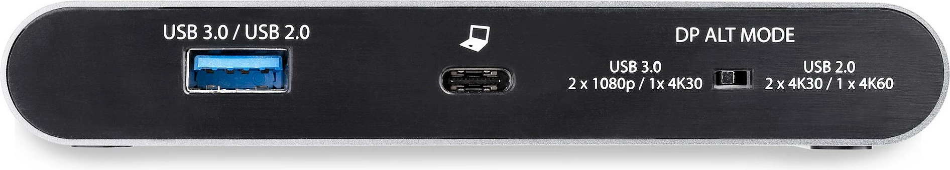 Dock USB-C StarTech, Dual DisplayPort 4K, 100W Power Delivery, GbE, 2x USB-A, gri