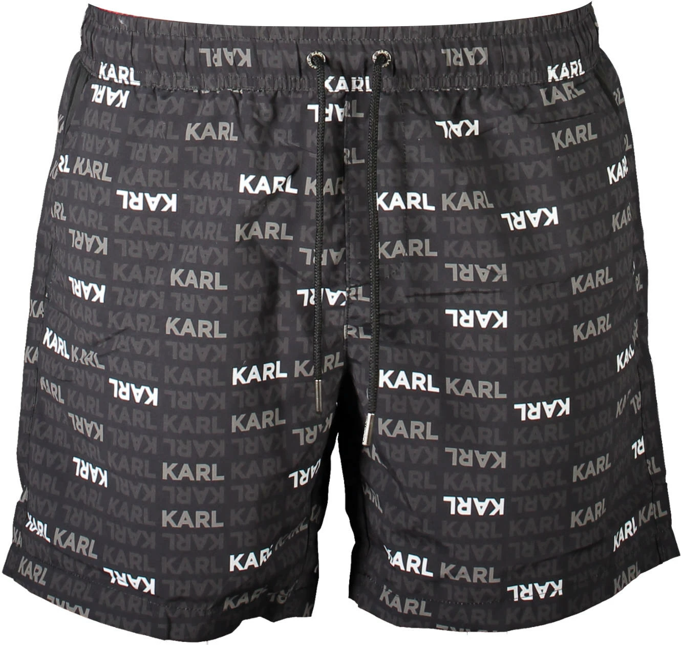 Shorce plazhi për meshkuj KARL LAGERFELD BEACHWEAR, të zeza