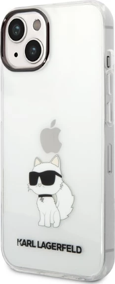 Mbështjellës Karl Lagerfeld Choupette për iPhone 14 Plus/15 Plus, Transparent