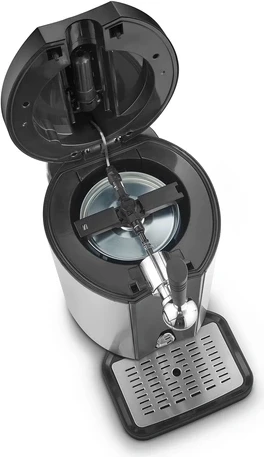 Aparat për toçje birre CASO BeerMaster 582, fuçi 5L, 4–12°C, 65W, i zi/argjendtë, set me adapter Heineken + 3 kartusha CO₂