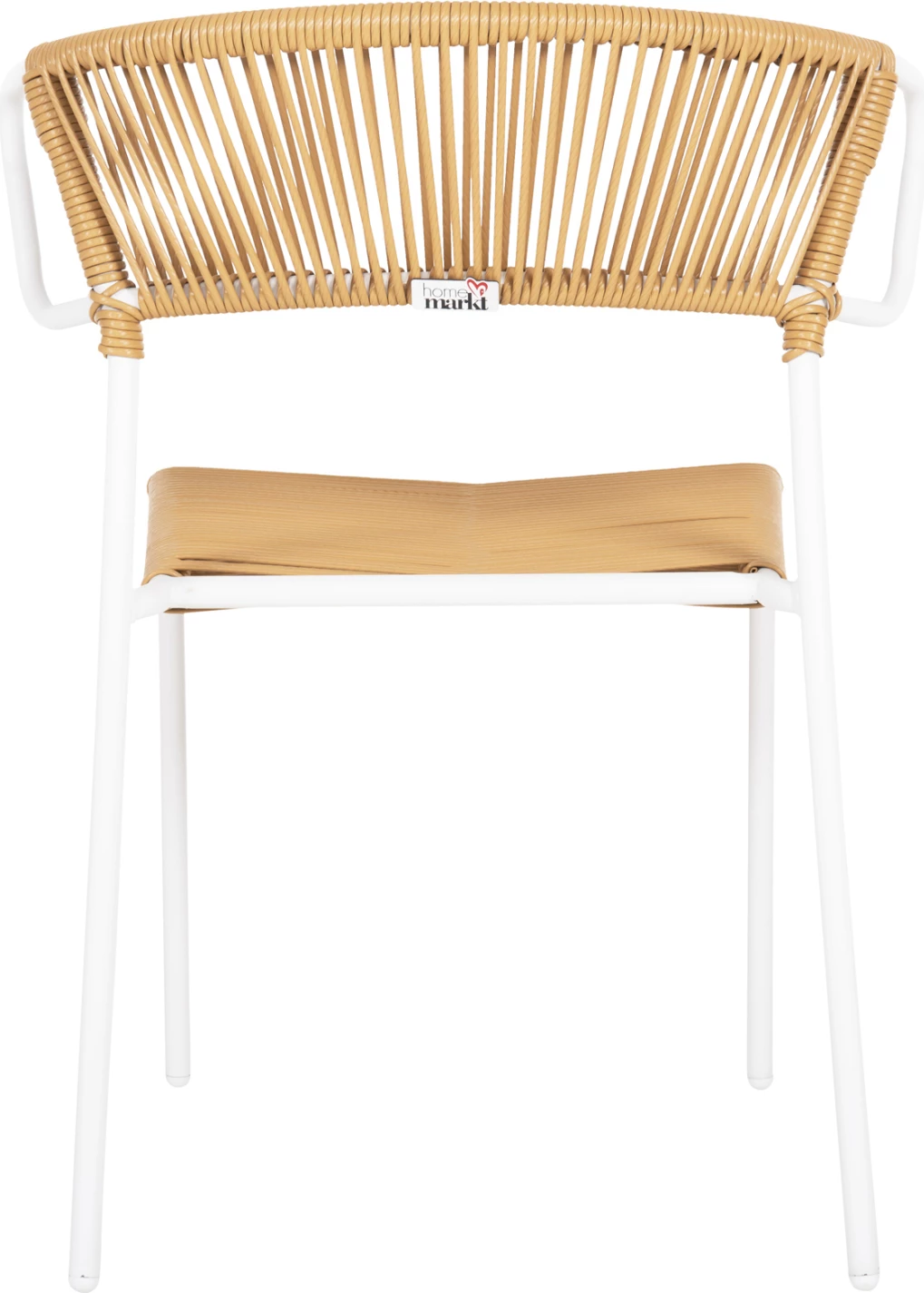 Karrige SUKI FH6053.01 metalike, ngjyrë e bardhë dhe ratan sintetik, ngjyrë natyrale, 54x62x80H cm