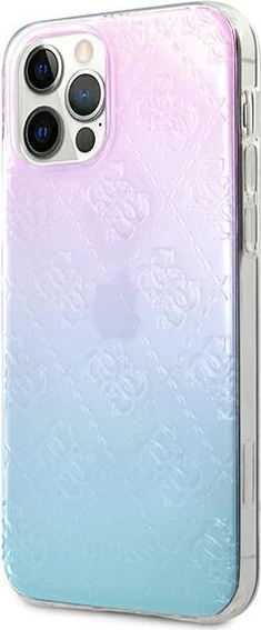 Mbështjellës Guess 4G 3D Pattern për iPhone 12 Pro Max, 6.7", blu/rozë