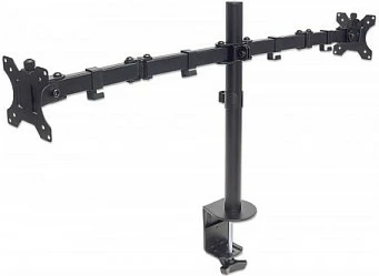 Mbajtëse tavoline për 2 monitorë MANHATTAN, 13-32", VESA 75x75/100x100, deri 16 kg, e zezë