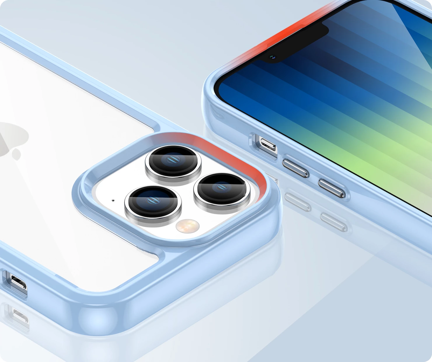 Mbështjellës Hurtel Outer Space Case për iPhone 14 Pro, hard cover me kornizë gel, Blu