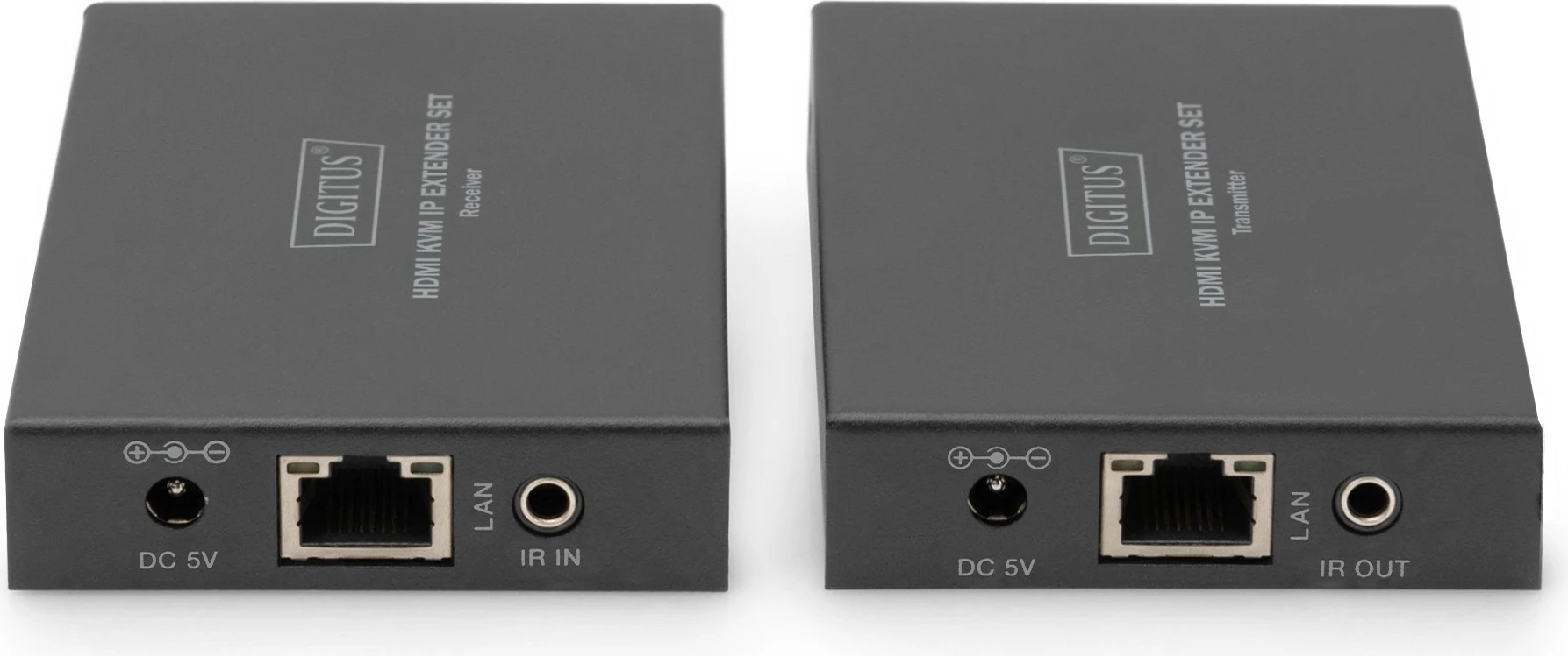 HDMI KVM IP Extender Set Digitus, 1920x1200, transmetues & pranues, 150m, me kabllo, e zezë