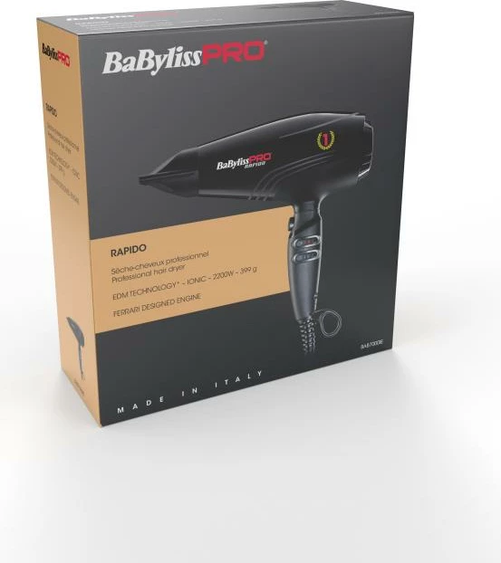 Tharëse flokësh, BaByliss, PRO Rapido BAB7000IE, e zezë
