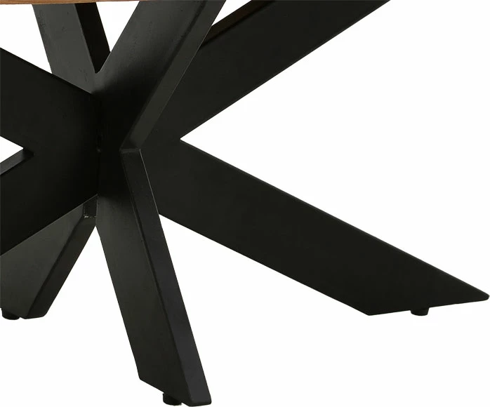 Tavolinë ovale Fardy, dru akacie masiv, ngjyrë natyrale-e zezë, 120x60x45cm