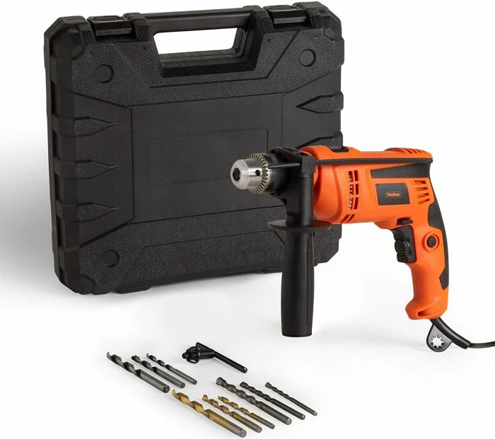 Burmashinë goditëse (rotary hammer) VONHAUS 3500151 710W, mandrinë 13mm, 0-2600 rpm, set me 9 shpona + kuti, portokalli/zi