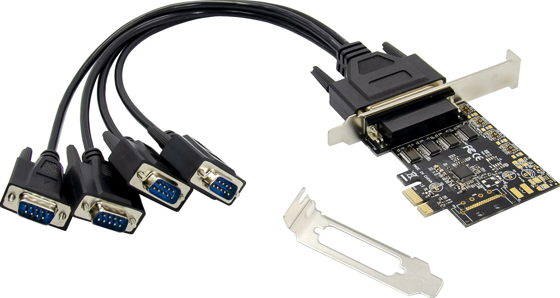 Kartë zgjerimi PCIe Conceptronic, 4x RS-232 (DB9) 115200bps, e zezë