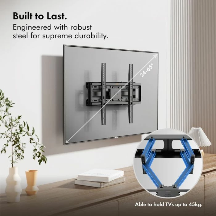 Mbajtëse muri për TV VONHAUS 3005060, 24-56\", tilt/swivel/extend, deri 45kg, e zezë