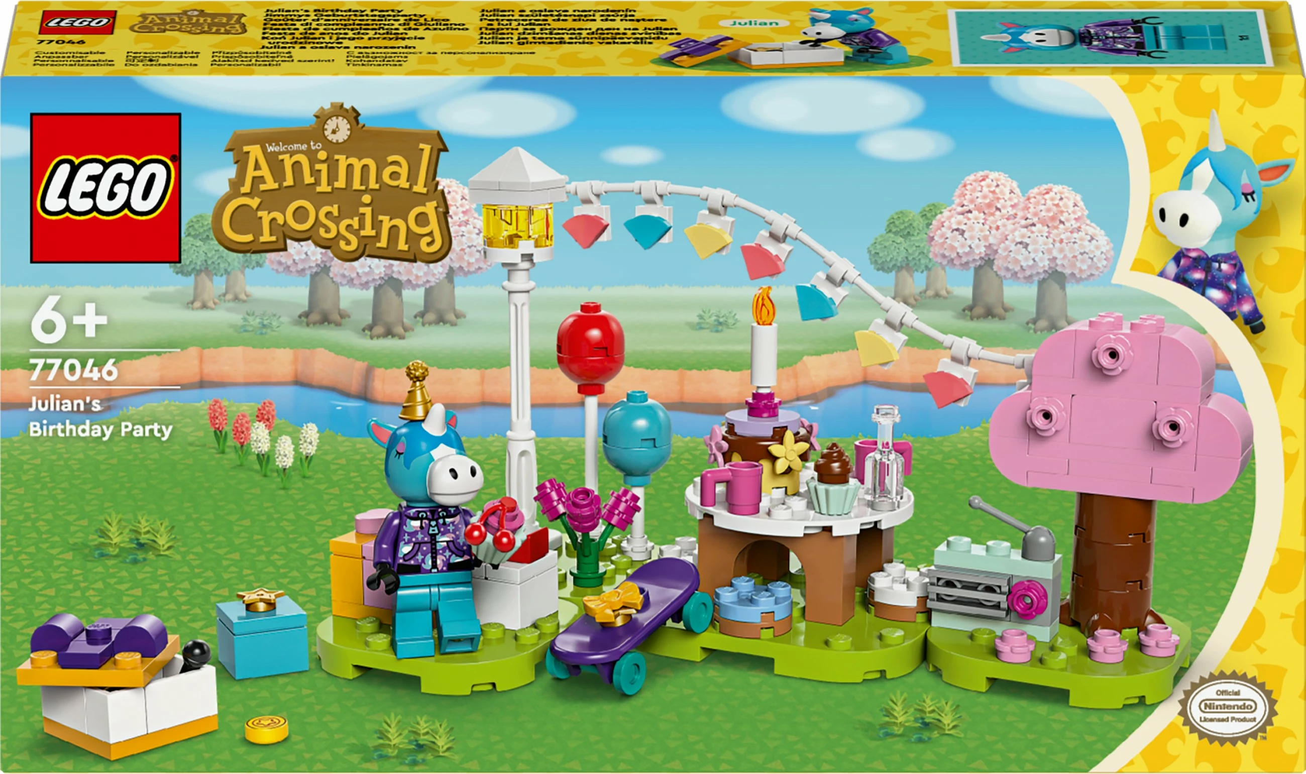 Set ndërtimi LEGO Animal Crossing 77046 Julian's Birthday Party, 170 pjesë, multikolor