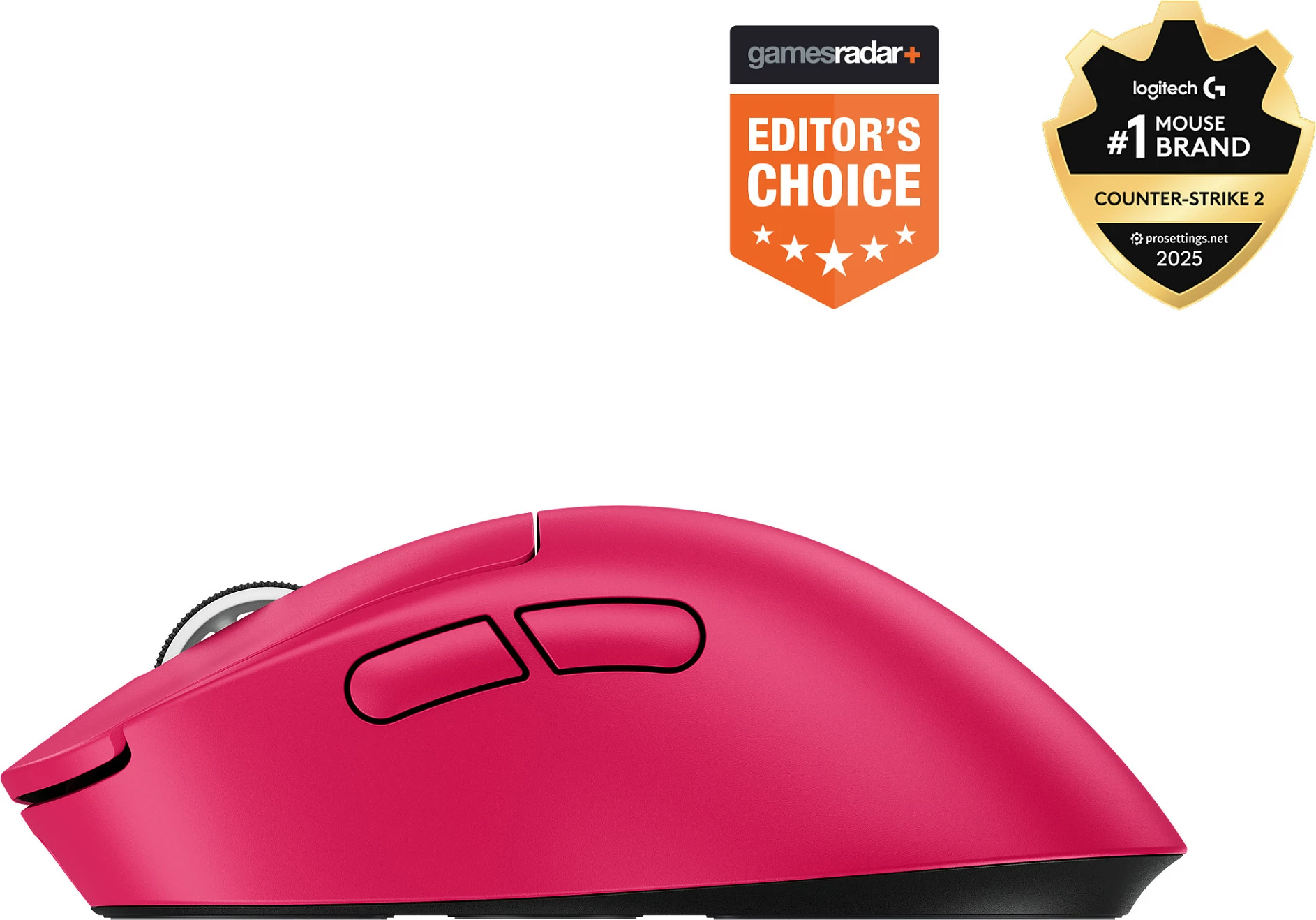 Maus Logitech PRO X SUPERLIGHT 2 DEX, wireless gaming, HERO 2, 44000 DPI, 60 g, Pink (Magenta)