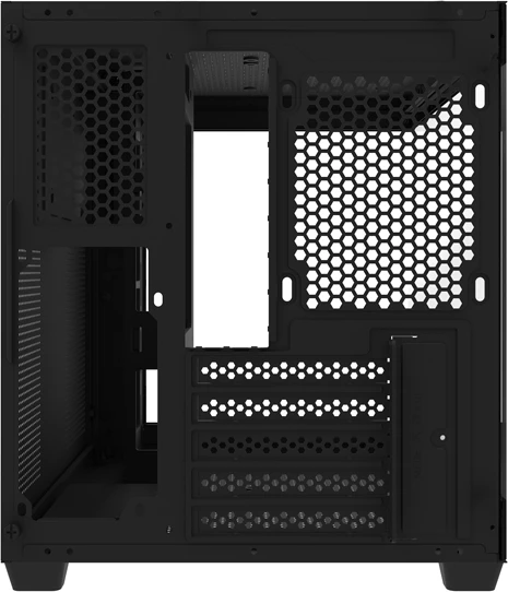 Kasë Darkflash C275P mini tower M-ATX/ITX, pamje 270° xham i temperuar, pa ventilatorë, e zezë