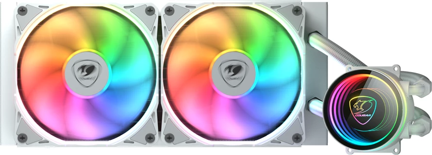 Ftohës i lëngshëm AiO për CPU COUGAR Poseidon Elite ARGB 240mm, i bardhë