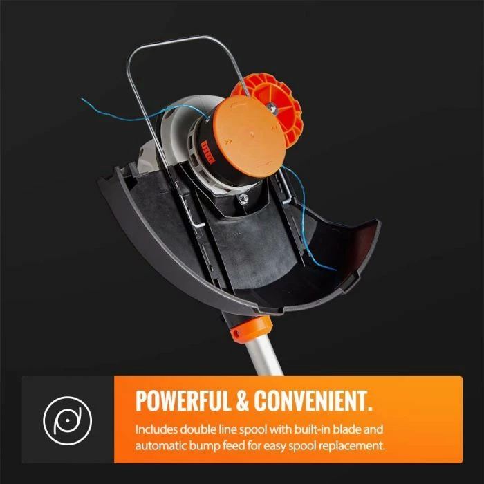 Trimer bari pa kabllo VONHAUS 3500229 40V, diametër prerje 300 mm, shtyllë teleskopike 96.5–131.5 cm, me karikues, gri/portokalli