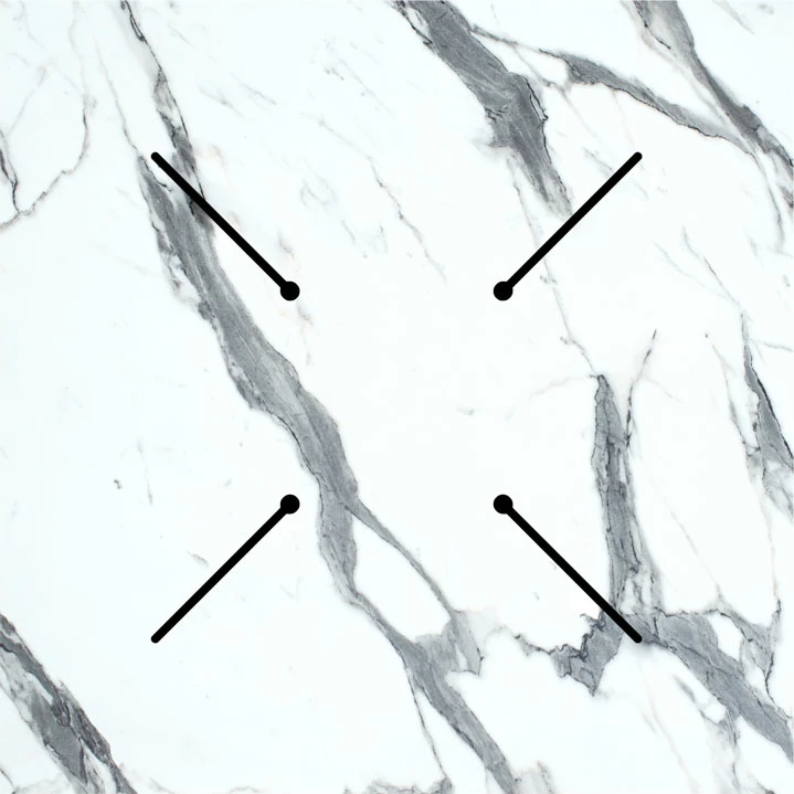 Sipërfaqe tavoline Melody HPL mermer i bardhë 70x70cm trashësi 12mm