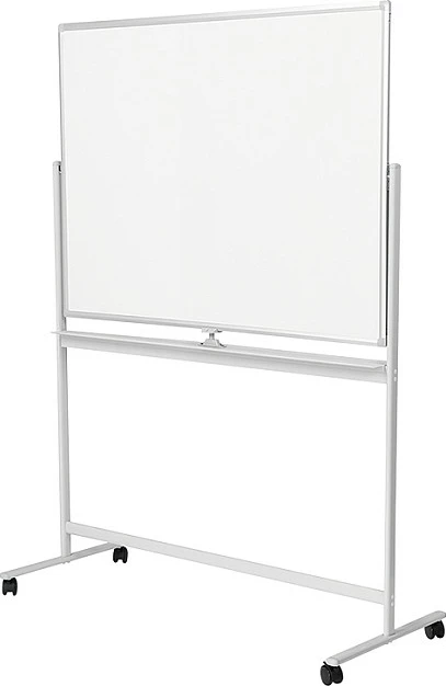 Tabelë e bardhë dry erase LogiLink 120x80cm, dy-anëshe, me rrota, metalike